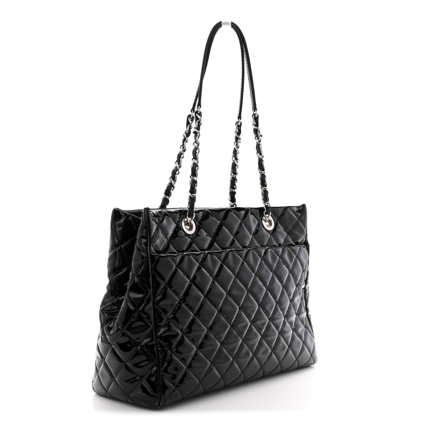 Chanel Patent Quilted Large Coco Shine Shopping Tote Black 3 of 11
