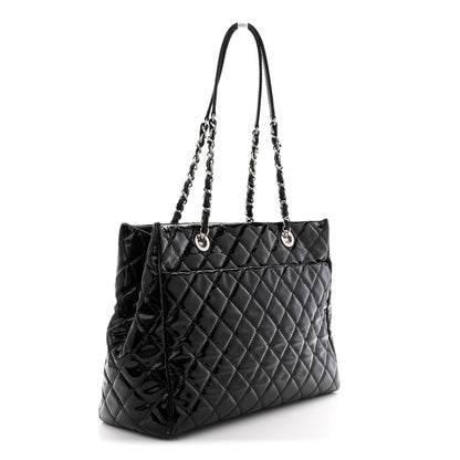 Chanel Patent Quilted Large Coco Shine Shopping Tote Black 3 of 11