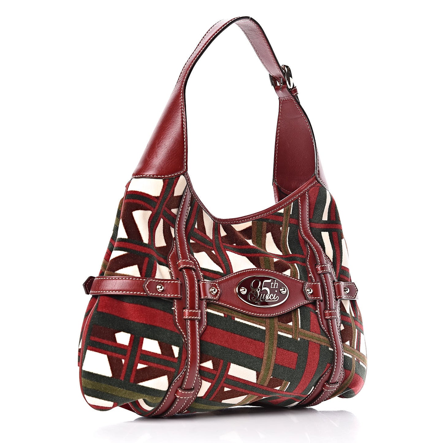 Velvet Large Horsebit 85th Anniversary Hobo Bordeaux Black