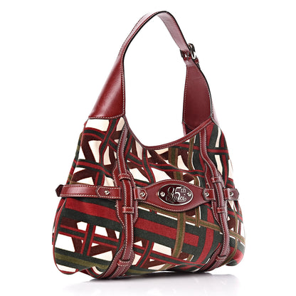 Gucci Velvet Large Horsebit 85th Anniversary Hobo Bordeaux Black 3 of 11