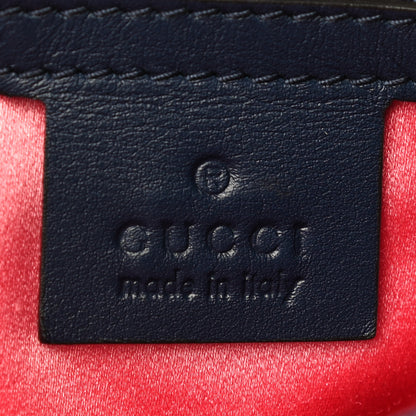 Gucci Kura Denim Matelasse Cubic Pearl Studded Medium GG Marmont Shoulder Bag Blue 6 of 13