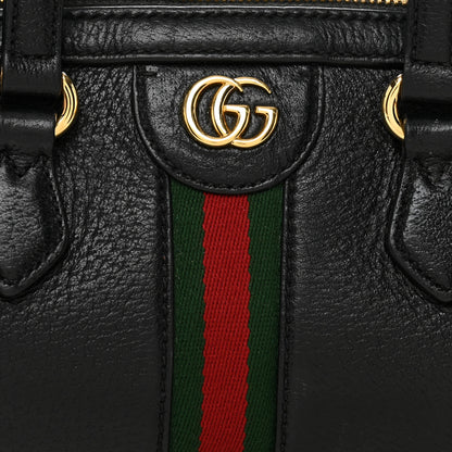 Gucci Textured Calfskin Small Ophidia Boston Bag Black 8 of 11