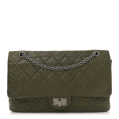 Chanel Aged Calfskin Quilted 2.55 Reissue 227 Flap Dark Green 1 of 12