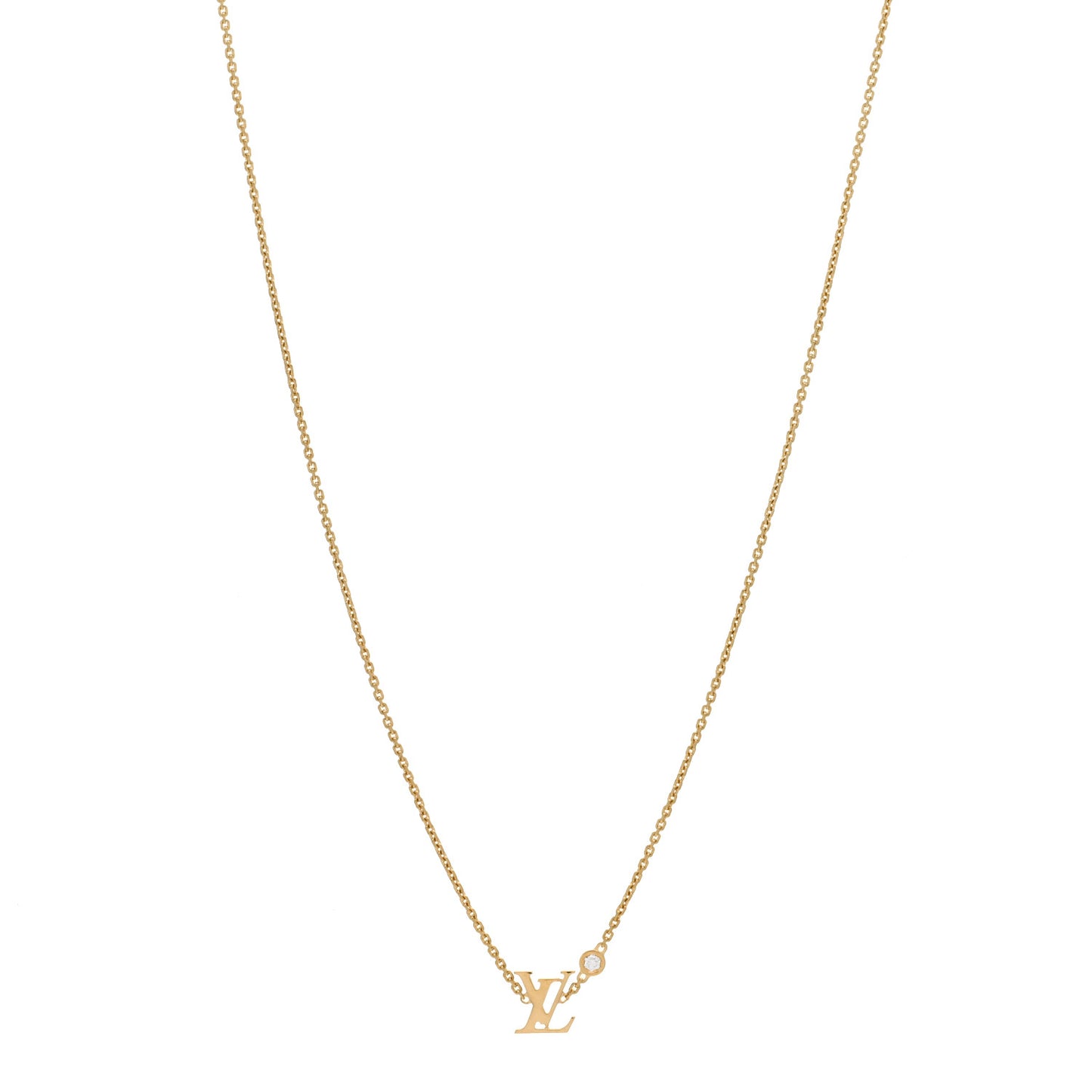 18K Yellow Gold Diamond Idylle Blossom LV Pendant Necklace