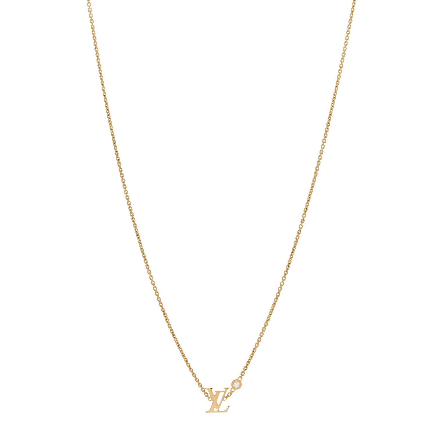 Louis Vuitton 18K Yellow Gold Diamond Idylle Blossom LV Pendant Necklace 1 of 3