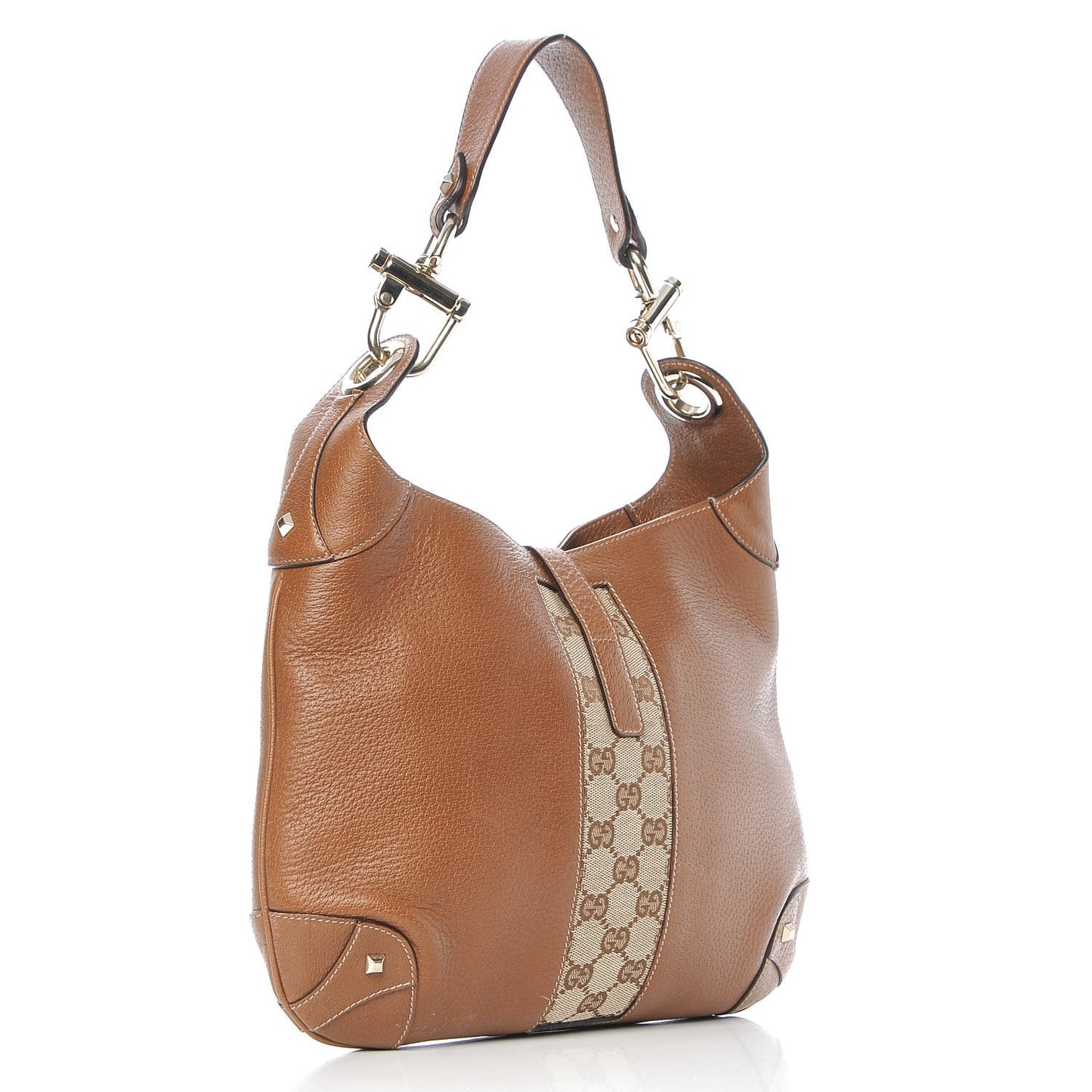 Calfskin Monogram Piston Lock Jackie O Hobo Tan