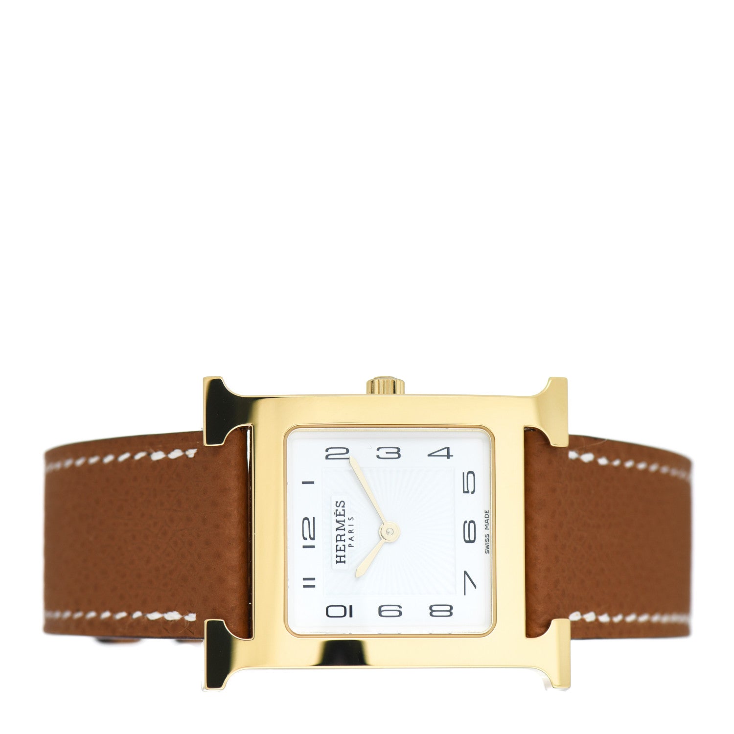Hermes Stainless Steel Epsom 26mm Heure H Hour Quartz Watch Gold 2 of 5