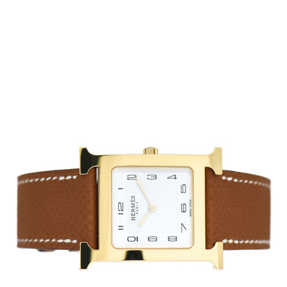 Hermes Stainless Steel Epsom 26mm Heure H Hour Quartz Watch Gold 2 of 5