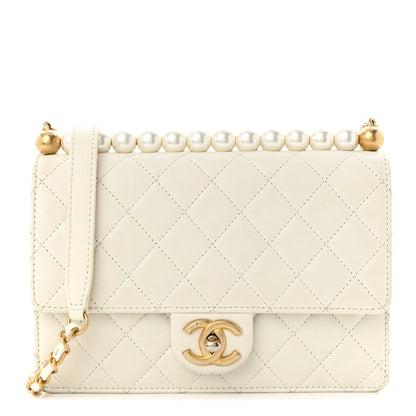 Chanel Lambskin Quilted Small Chic Pearls Flap White 1 of 12