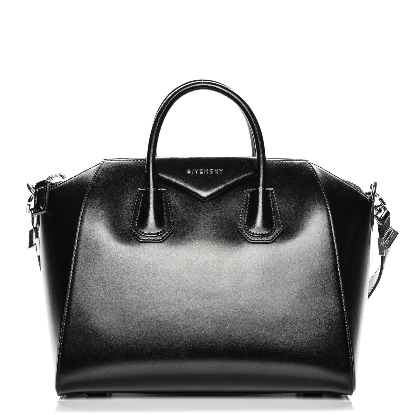 Shiny Lord Calfskin Medium Antigona Black