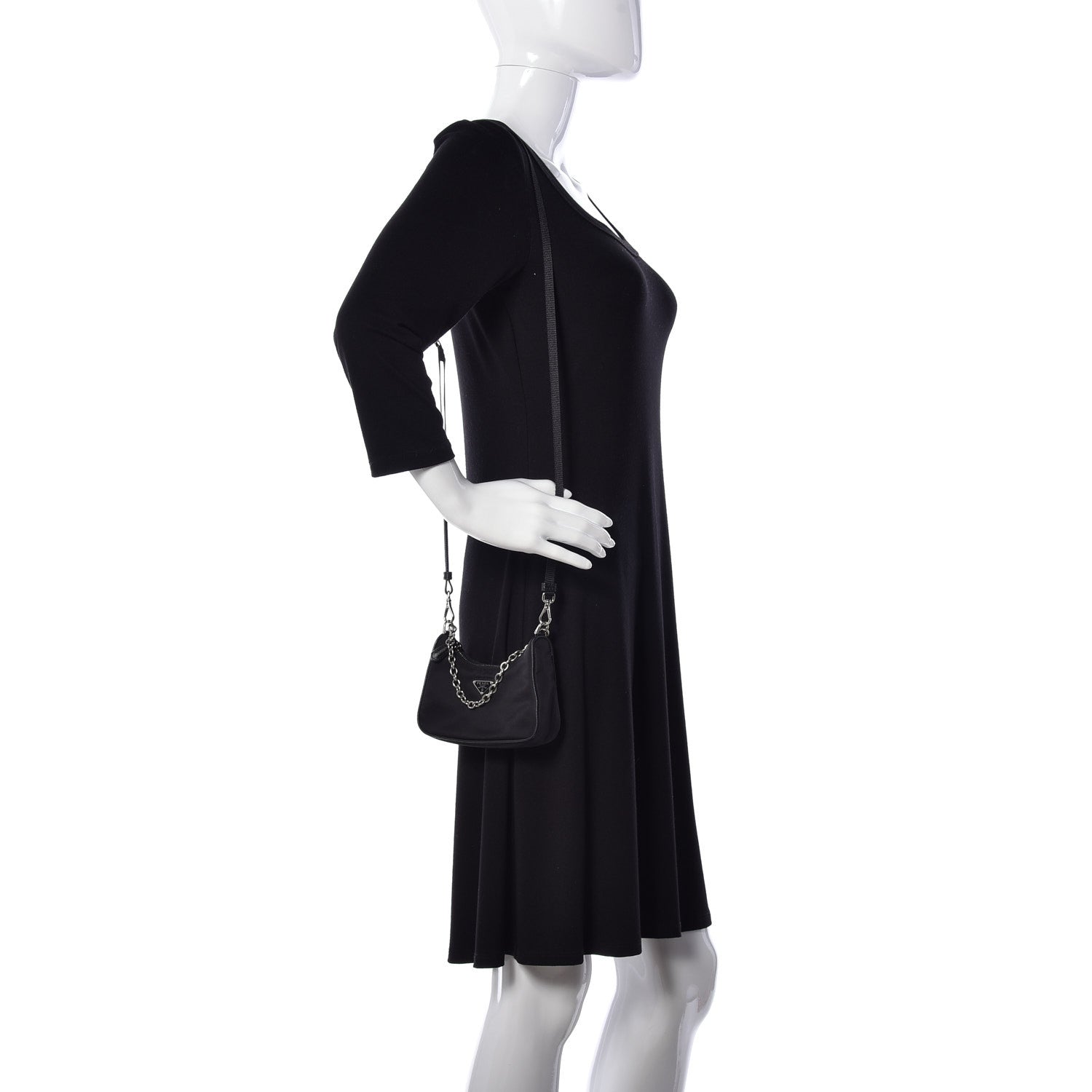 Prada Tessuto Nylon Mini Re-Edition 2000 Shoulder Bag Black 2 of 8