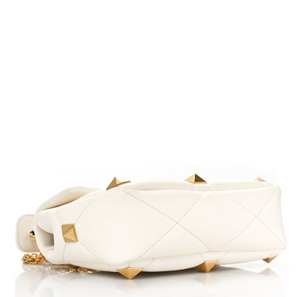 Valentino Garavani Nappa Large Roman Stud Shoulder Bag Ivory 3 of 7