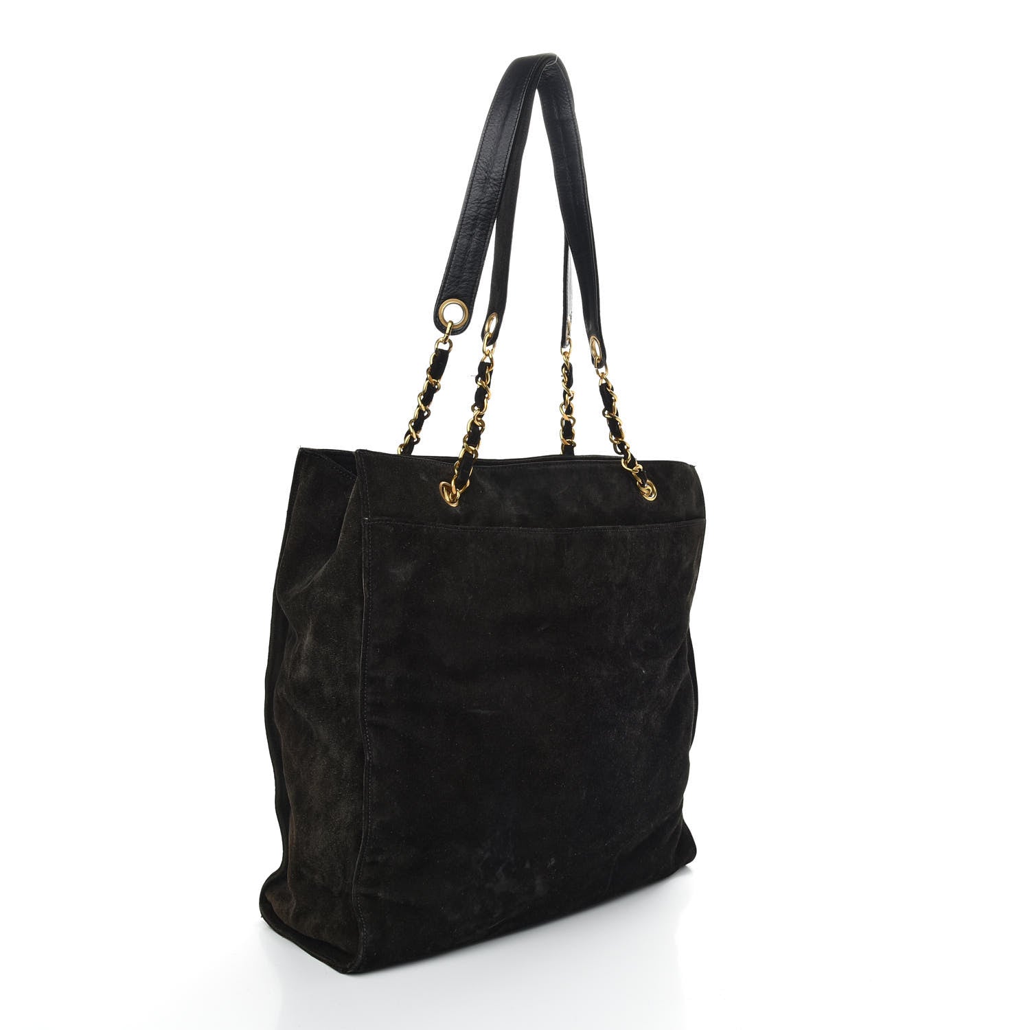 Chanel Suede CC Shoulder Bag Black 3 of 9