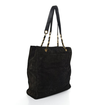 Chanel Suede CC Shoulder Bag Black 3 of 9