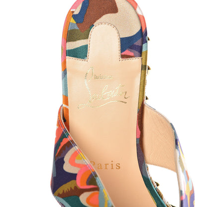 Christian Louboutin Satin Wallpaper Janitag 60 Platform Slide Sandals 40 Charlotte 7 of 8