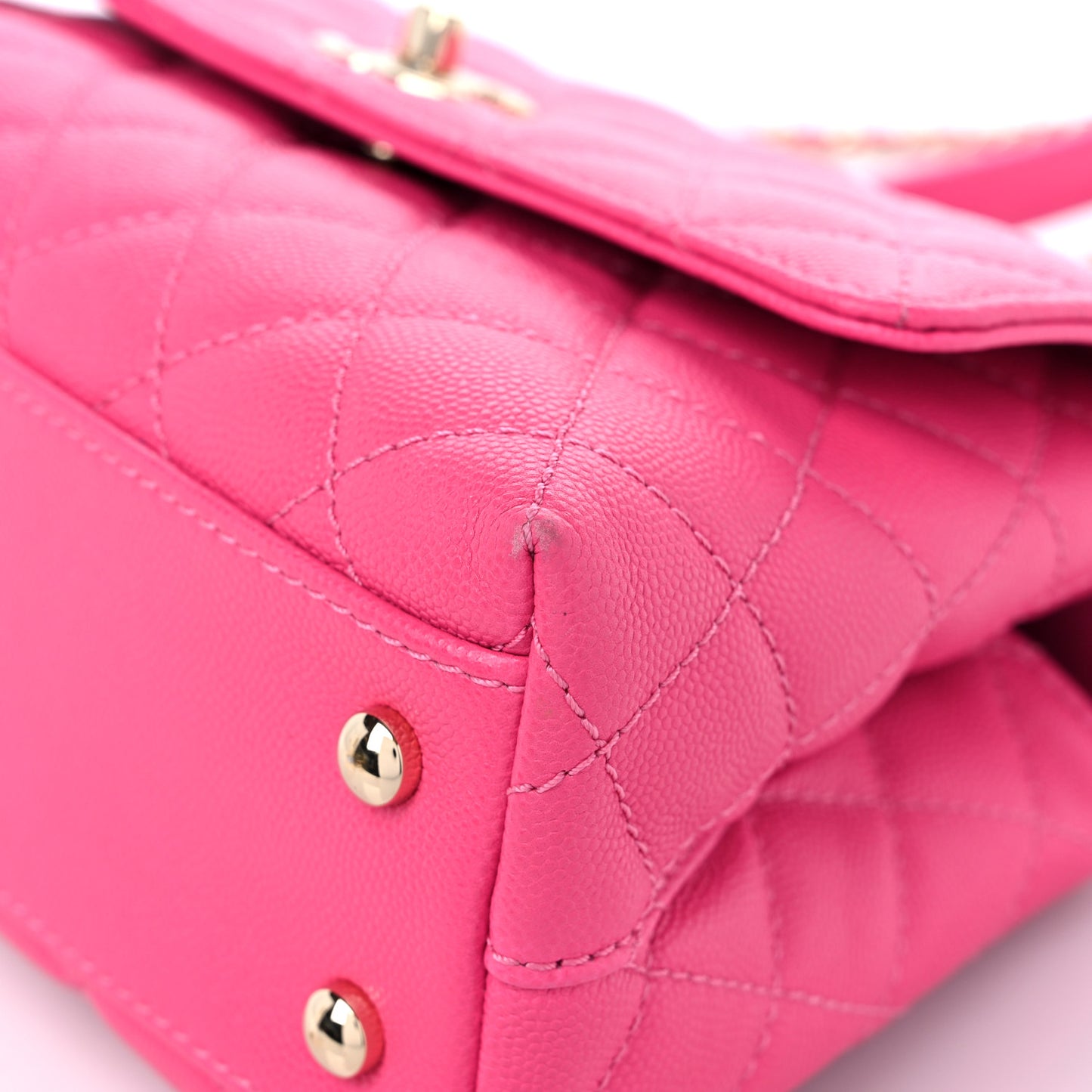 Caviar Quilted Mini Coco Handle Flap Rose