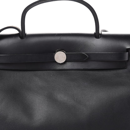 Hermes Toile H Berline Vache Hunter Herbag Zip PM 31 Black Ecru 8 of 19
