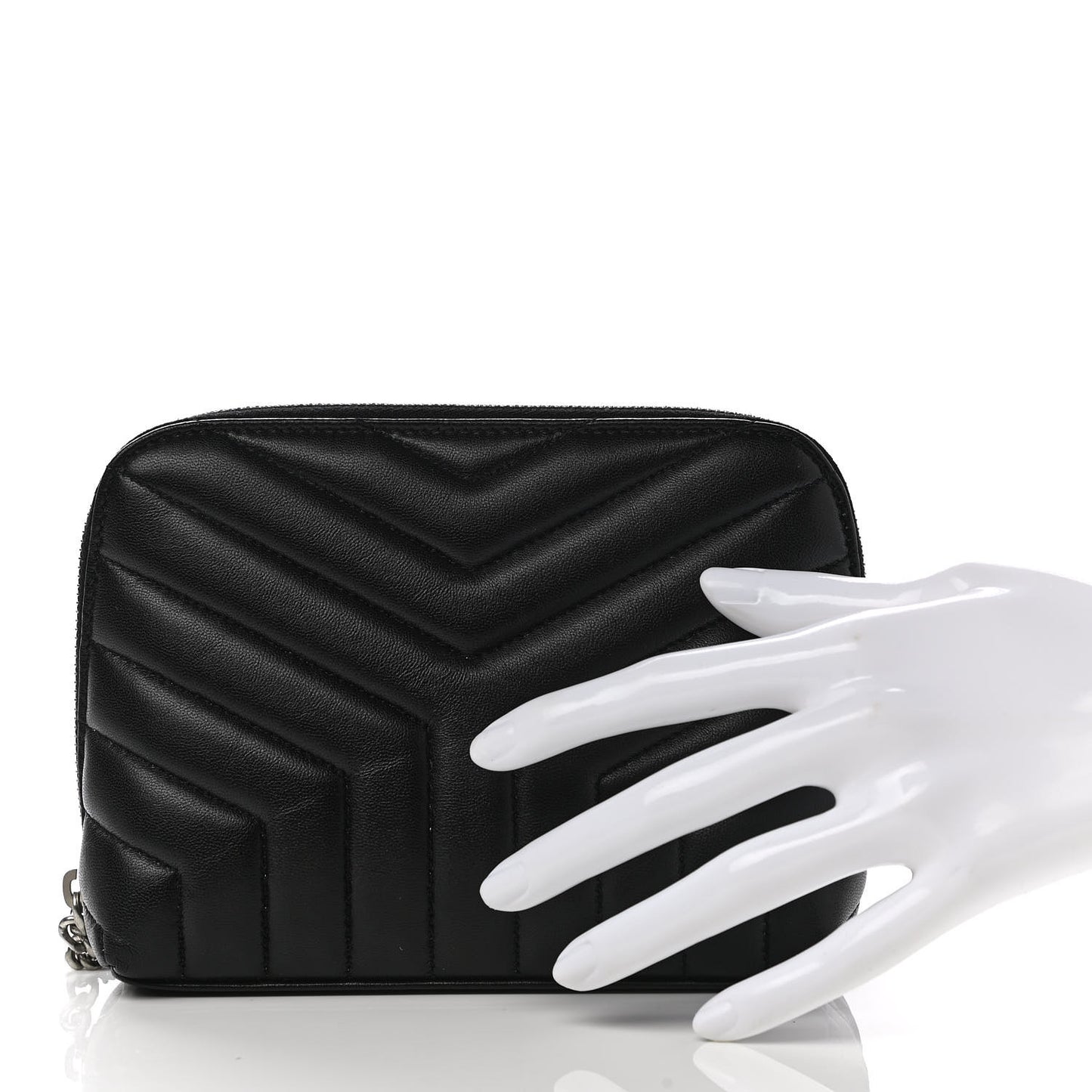 Lambskin Matelasse Cosmetic Case Black