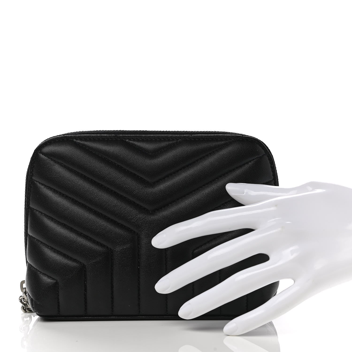 Saint Laurent Lambskin Matelasse Cosmetic Case Black 2 of 8