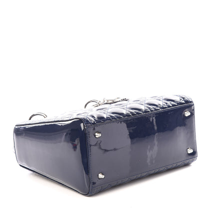 Christian Dior Patent Cannage Medium Lady Dior Navy Blue 3 of 8