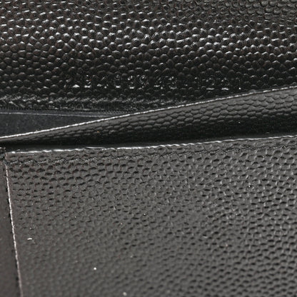 Saint Laurent Grain De Poudre Matelasse Chevron Monogram Compact Tri Fold Wallet Black 7 of 7