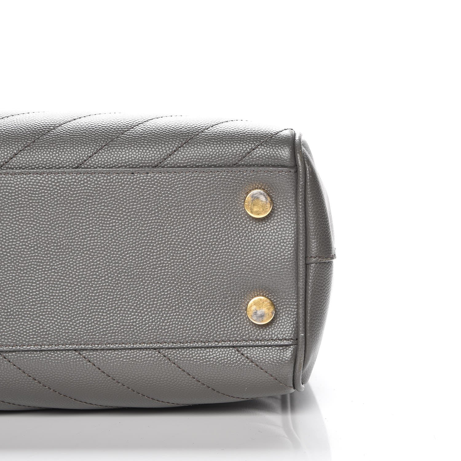Saint Laurent Grain De Poudre Matelasse Chevron Monogram Shopping Bag Fog 9 of 11