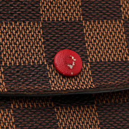 Louis Vuitton Damier Ebene Emilie Wallet Red 7 of 9