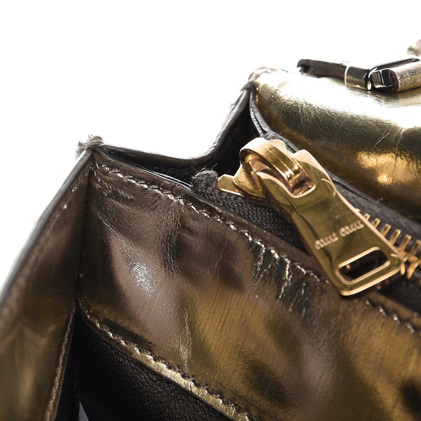 Metallic Calfskin Crystal Chain Clutch Pyrite