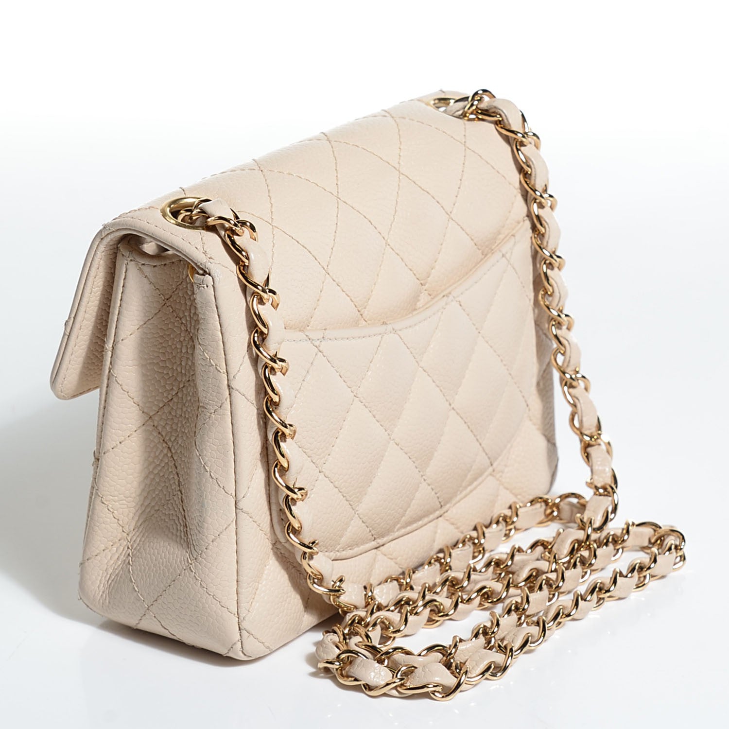 Chanel Caviar Quilted Mini Square Flap Beige 3 of 9