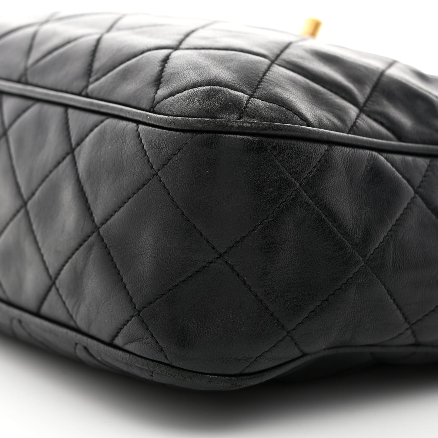 Lambskin Quilted Camera Case Black