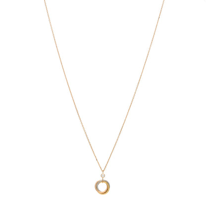 Cartier 18K Pink Yellow White Gold Diamond Trinity Pendant Necklace 1 of 3