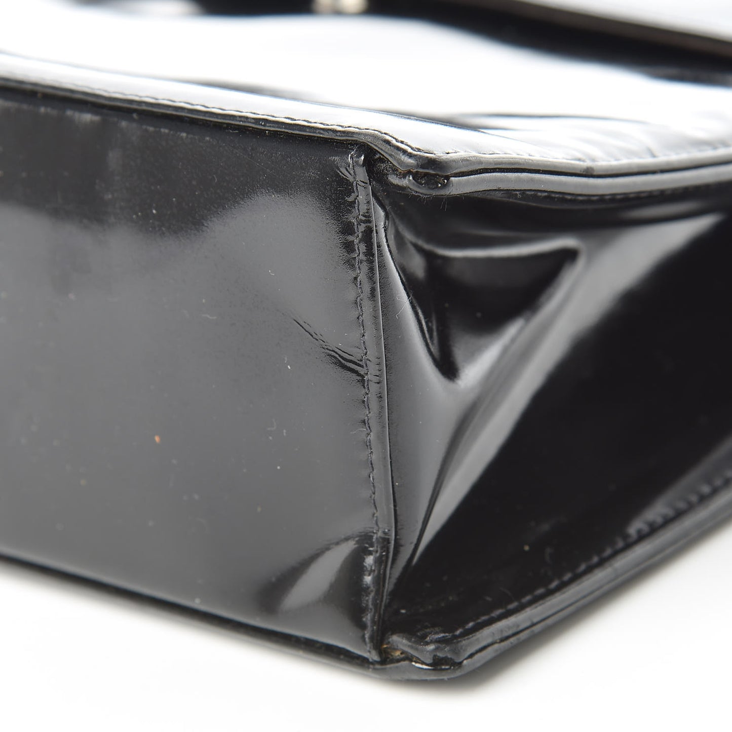 Vinyl CC Flap Bag Black
