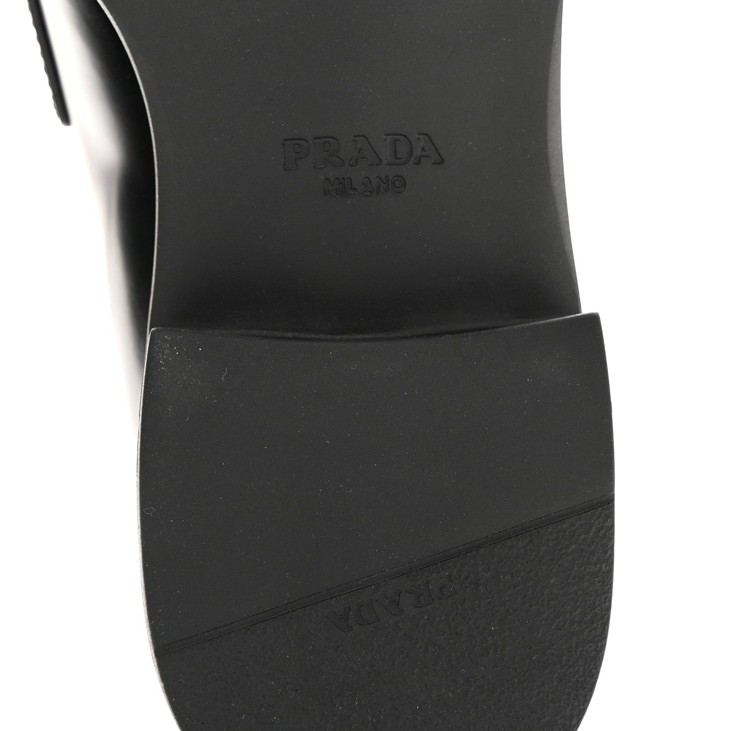 Prada Spazzolato Metal Triangle Logo 50mm Loafers 40 Black 6 of 10