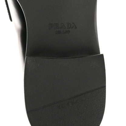Prada Spazzolato Metal Triangle Logo 50mm Loafers 40 Black 6 of 10