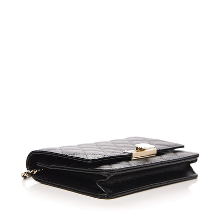 Chanel Caviar Quilted Golden Class Wallet On Chain WOC Black 3 of 11