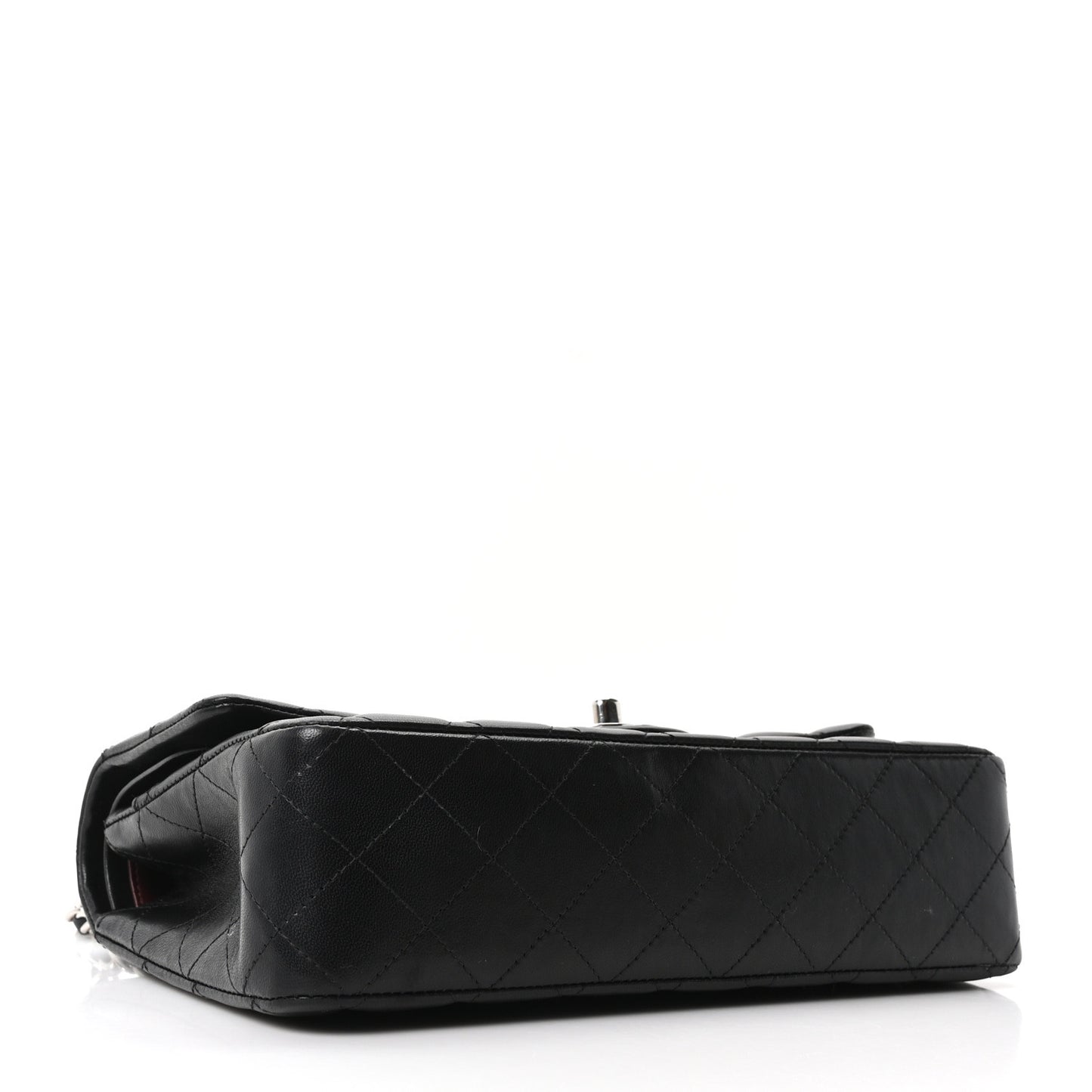 Lambskin Quilted Medium Double Flap Black
