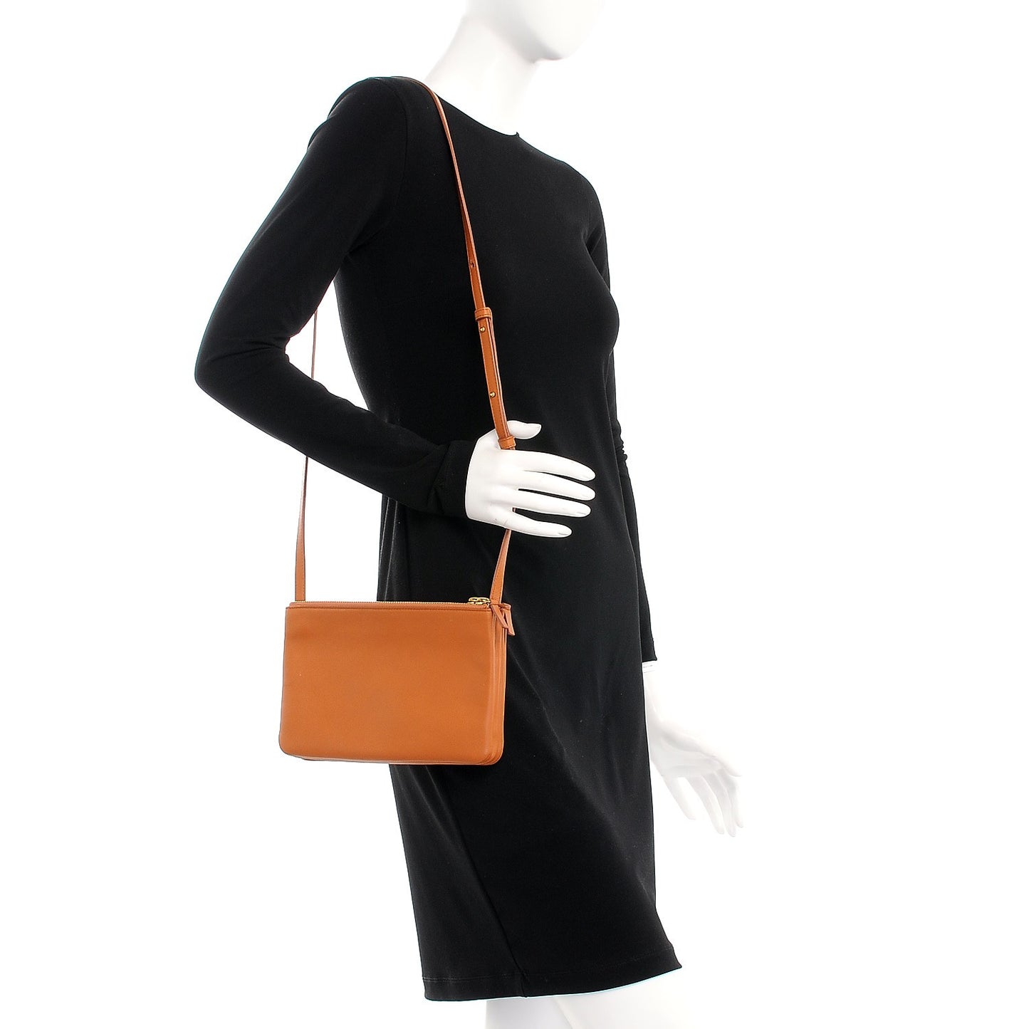 Lambskin Small Trio Crossbody Bag Tan