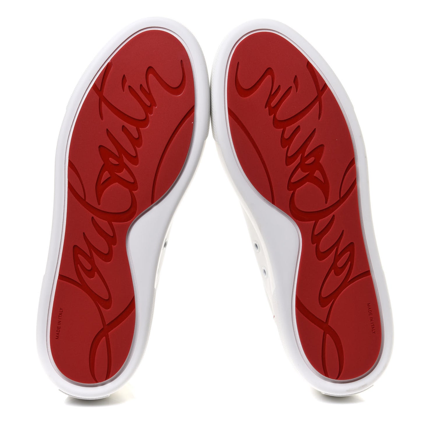 Patent Calfskin Vieira Flat Sneakers 40 White Loubi