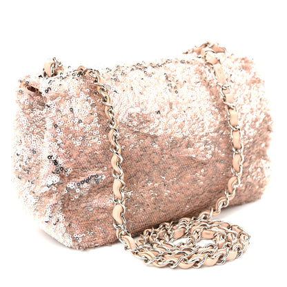 Chanel Sequin Mini Flap Light Pink Silver 3 of 10