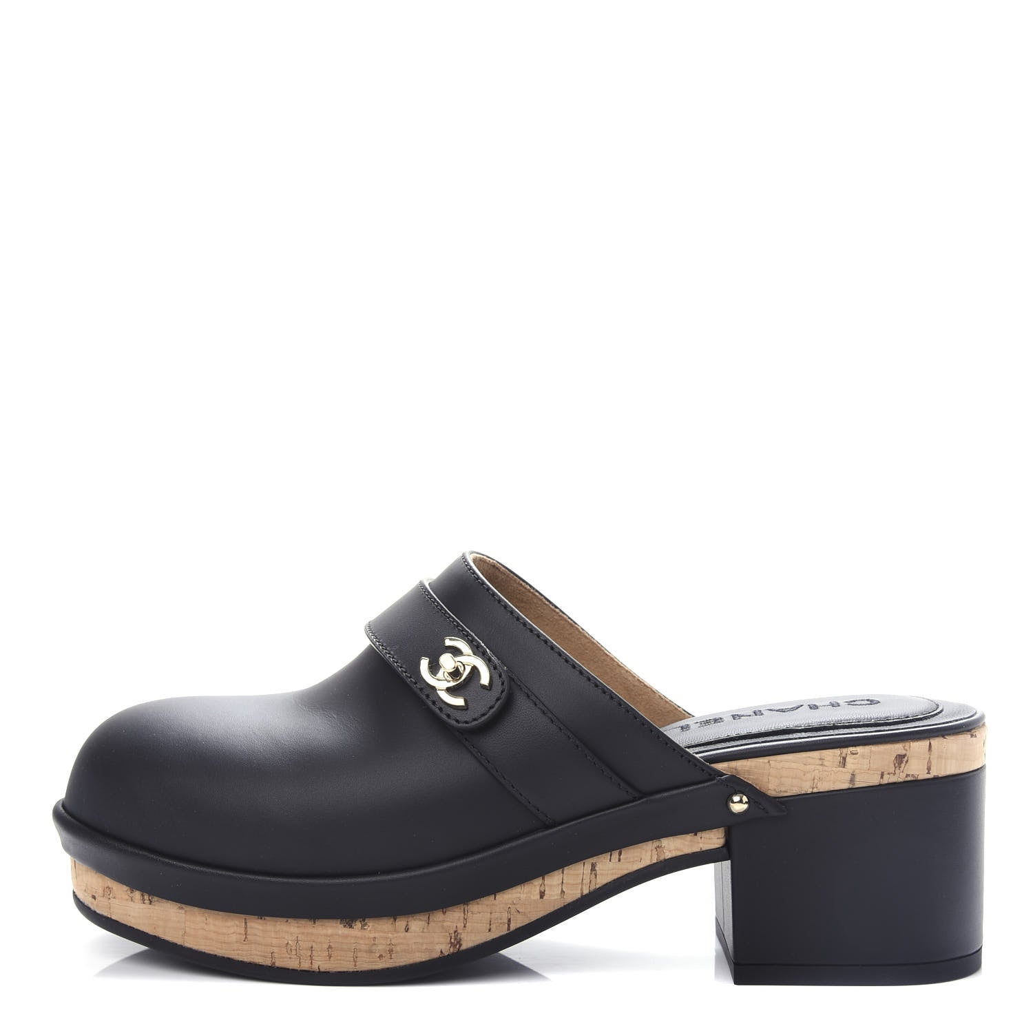 Chanel Calfskin CC Turn Lock Clogs 37 Black 1 of 11