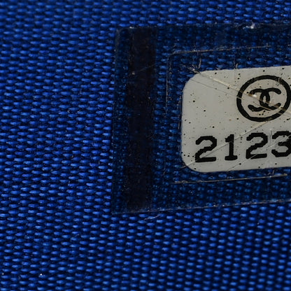 Chanel Metallic Patent Quilted Zip Around Boy Coin Purse Wallet Blue 7 of 7