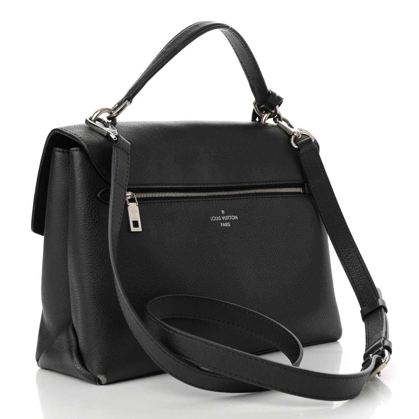 Soft Calfskin My Lockme Top Handle Vanille Black