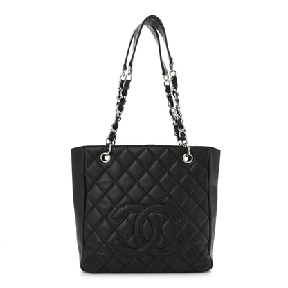 Chanel Caviar Quilted Petit Shopping Tote PST Black 1 of 11