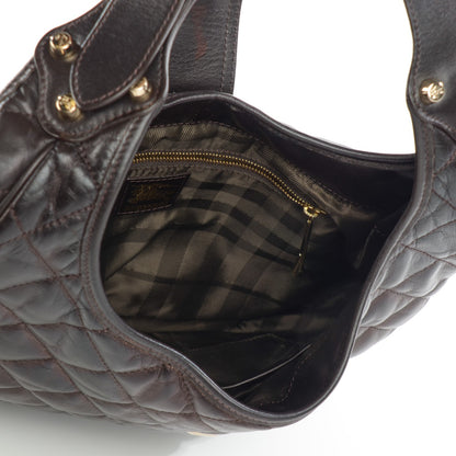 Burberry Leather Quilted Brook Hobo Brown 5 of 11