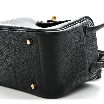 Hermes Taurillon Clemence Mini Lindy 20 Black 10 of 11