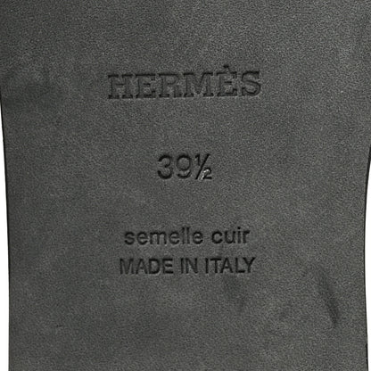 Hermes Box Calfskin Oran Sandals 39.5 Black 8 of 9