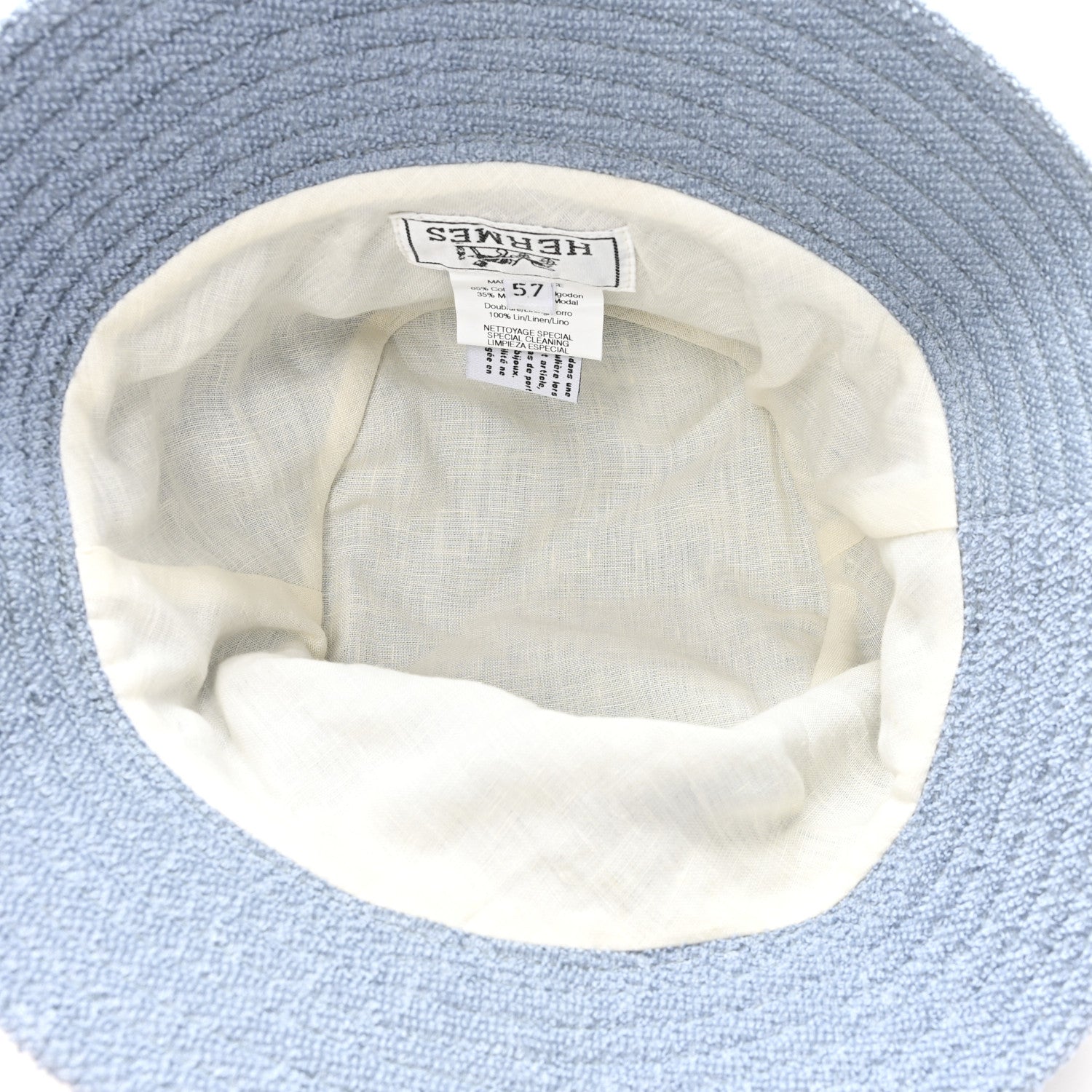 Hermes Terry Cloth Bucket Hat 57 Blue 1839410 – FASHIONPHILE
