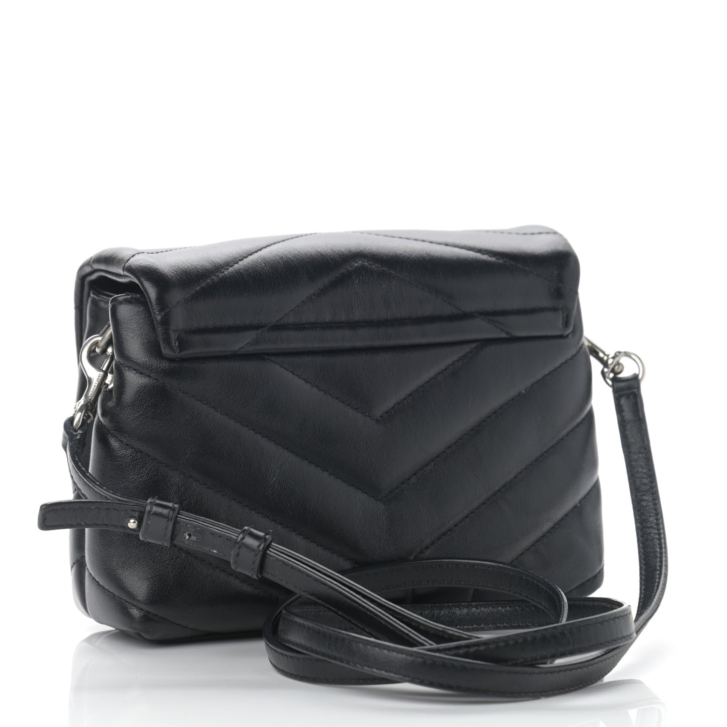 Calfskin Y Quilted Monogram Toy Loulou Crossbody Bag Black
