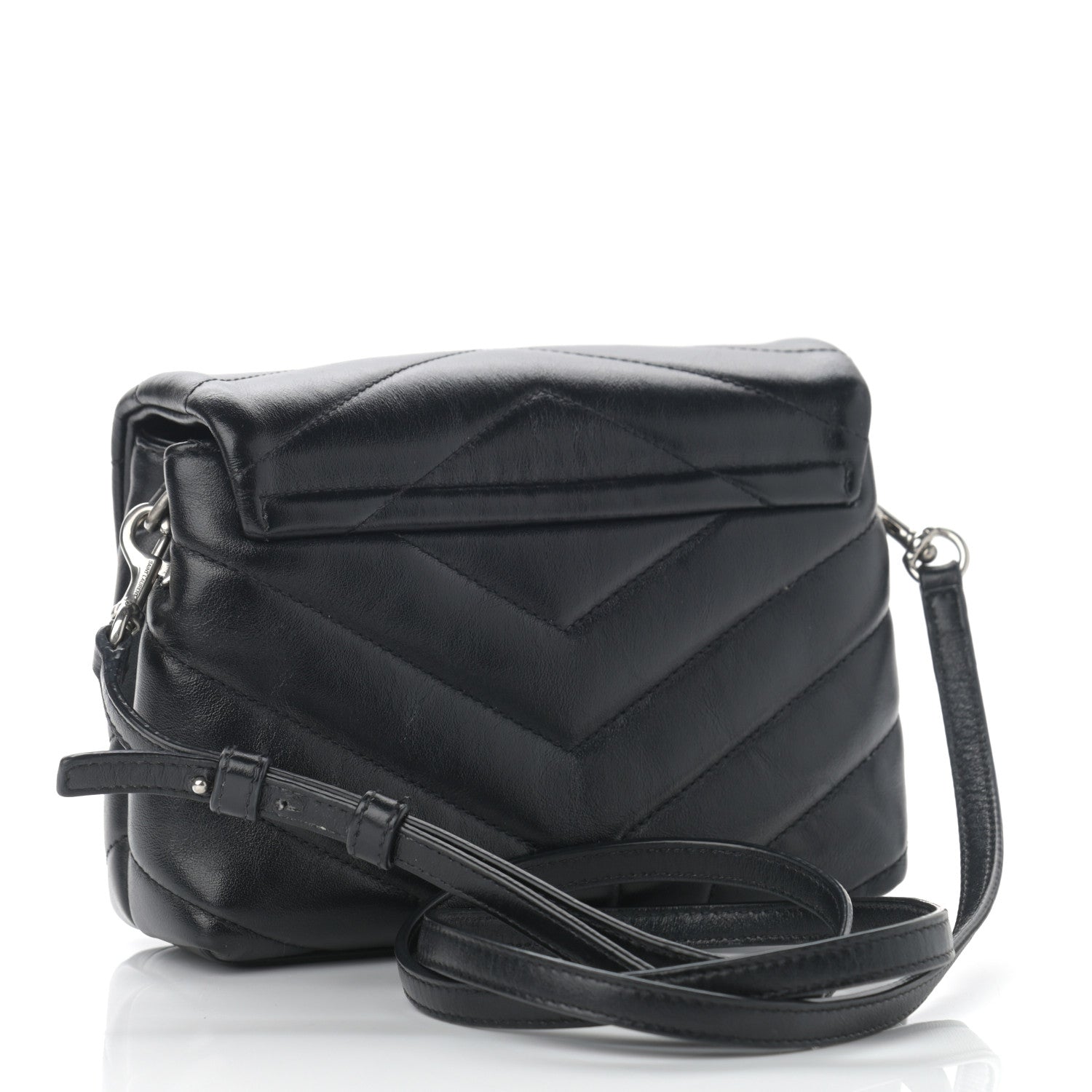 Saint Laurent Calfskin Y Quilted Monogram Toy Loulou Crossbody Bag Black 3 of 12