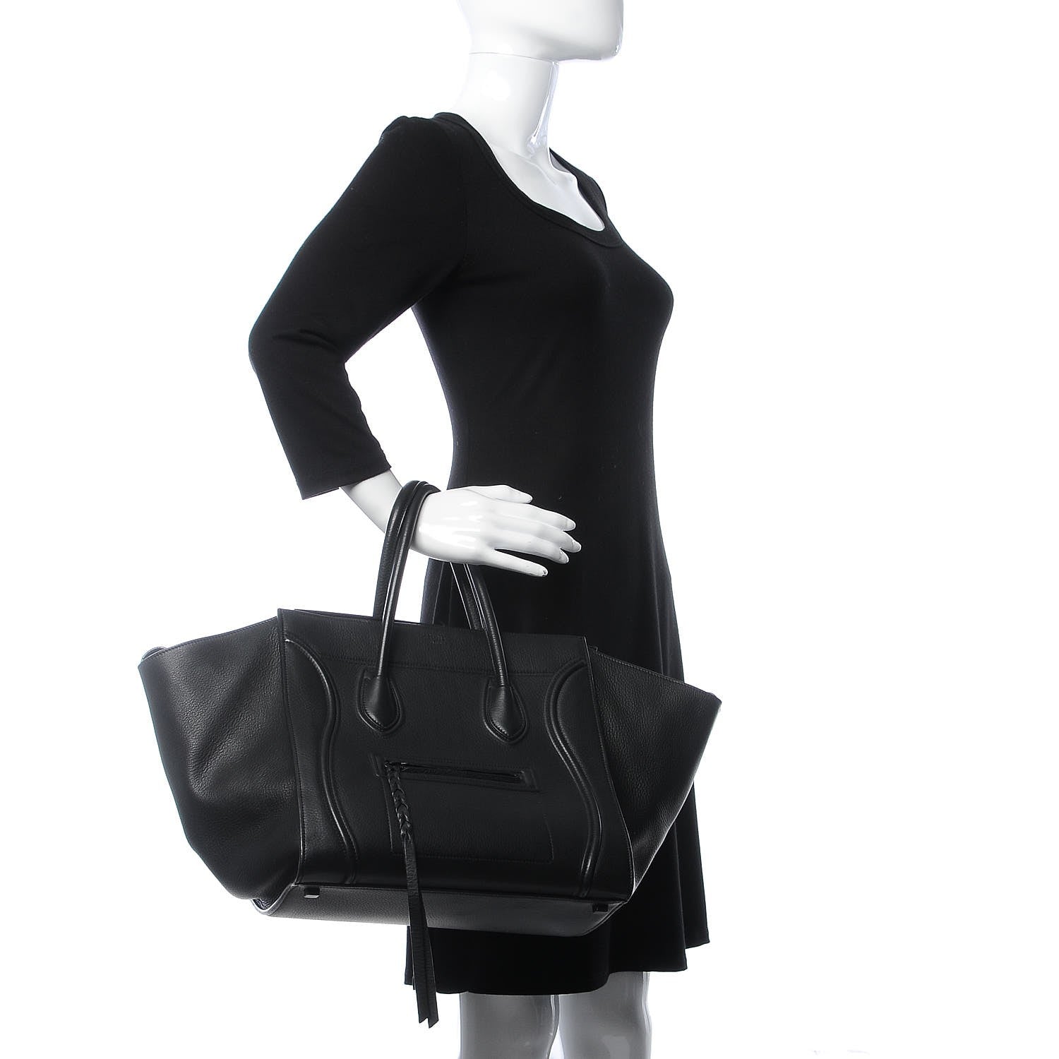 Celine Supple Calfskin Medium Phantom Luggage Black 2 of 10